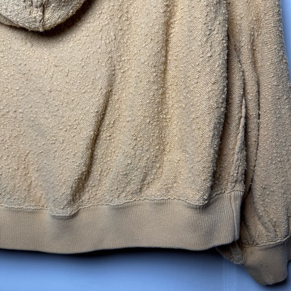 Free People Boho Popcorn Textured Oversized Zip Up Jacket In Mustard Size Medium - Picture 7 of 10